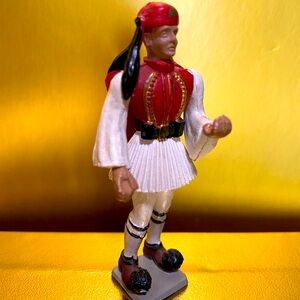 GREEK VINTAGE 70s AOHNA ATHENA GREEK SOLDIER PLASTIC PAL EVZONES TSOLIAS 3” RARE